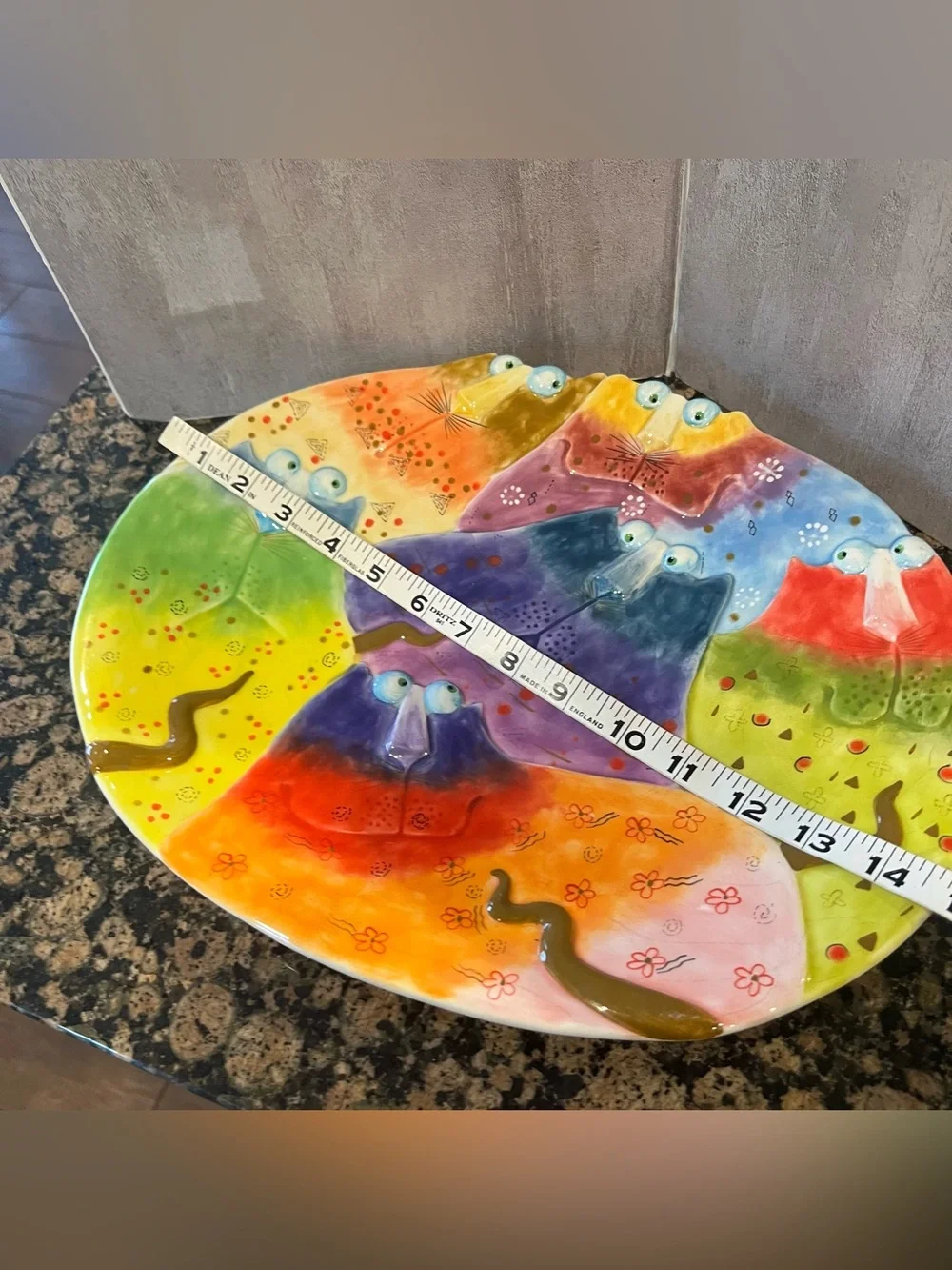 Vintage Whimsical Joy Cats Studio Serving Platter Cat Tableware 14